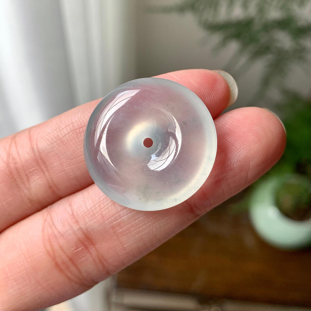 冰玻种飘花平安扣挂件（yc268497）