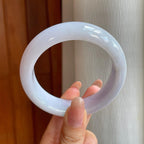 糯冰带色宽版翡翠平安镯（57mm）（yc365768）
