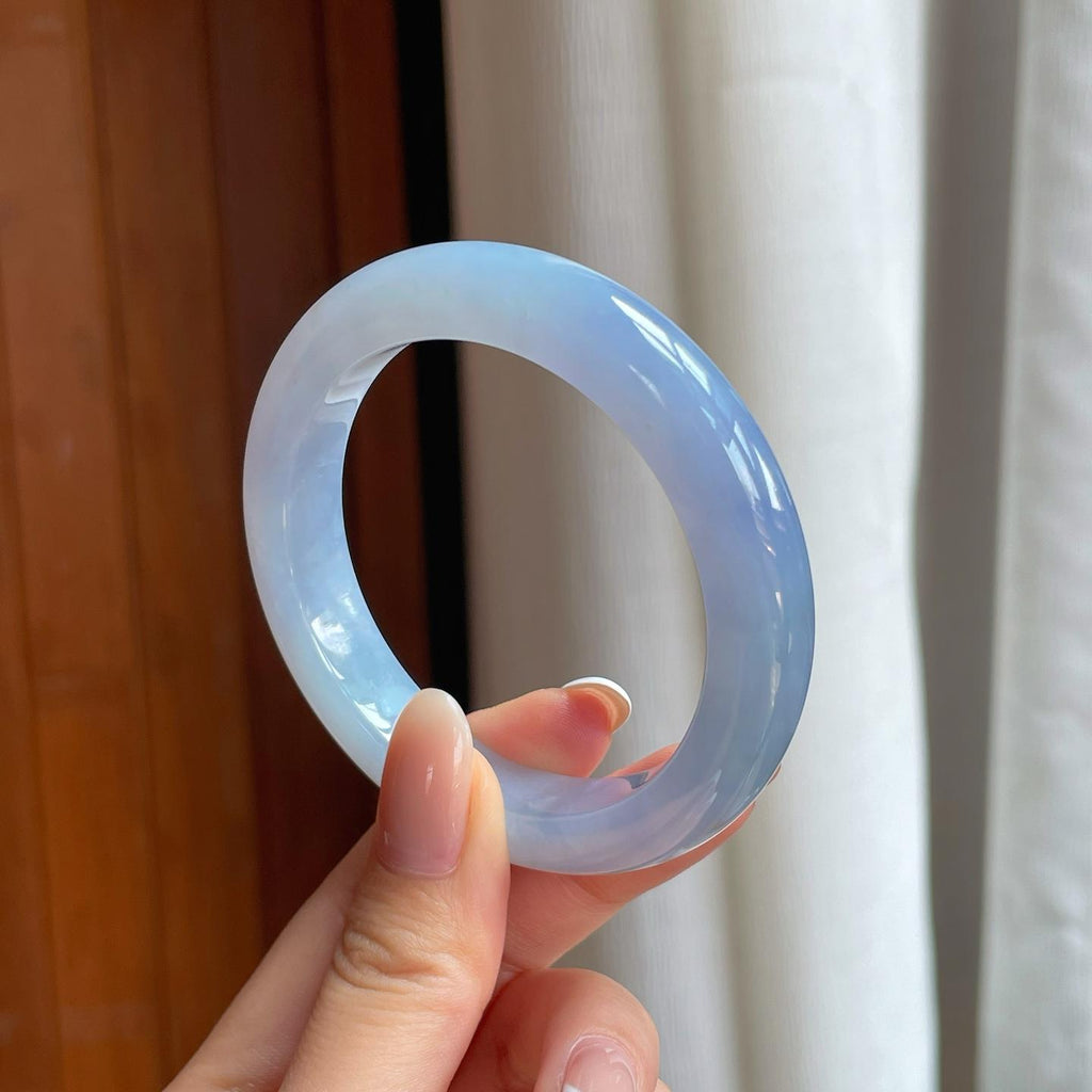 糯冰紫罗兰翡翠平安镯（53.4mm)（yc389514）