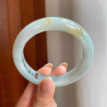 糯冰晴底飘黄翡翠平安镯（55.4mm)（yc373470）