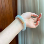 糯冰洒金特色翡翠平安镯（53.6mm)（yc389530）