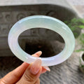 糯冰种淡春彩圆条手镯（56mm）（yc202367）