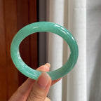 糯冰满圈蓝绿底翡翠平安镯（58mm）（yc407620）