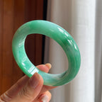 糯冰满绿翡翠平安镯（57.8mm）（yc411294）