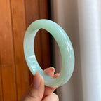 糯冰晴底翡翠平安镯（59.2mm)（yc376695）