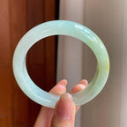 冰种黄翡翡翠平安镯（55.4mm)（yc345510）