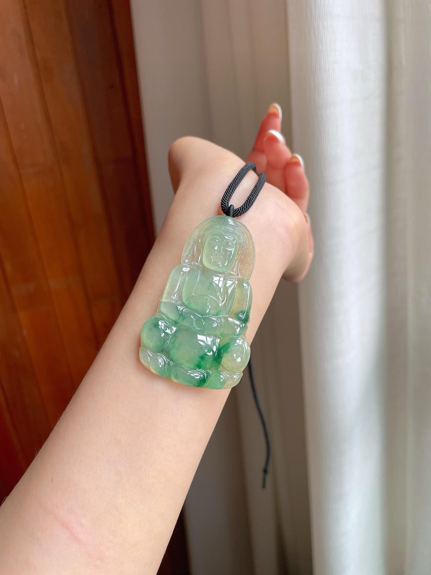 冰种飘花翡翠观音（yc396263）