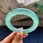 糯冰种蓝底圆条手镯（53.1mm）（yc243451）