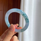 冰紫底飘花圆条手镯（52mm）（yc422964）