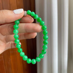 糯冰满绿翡翠珠串手串（yc247646）