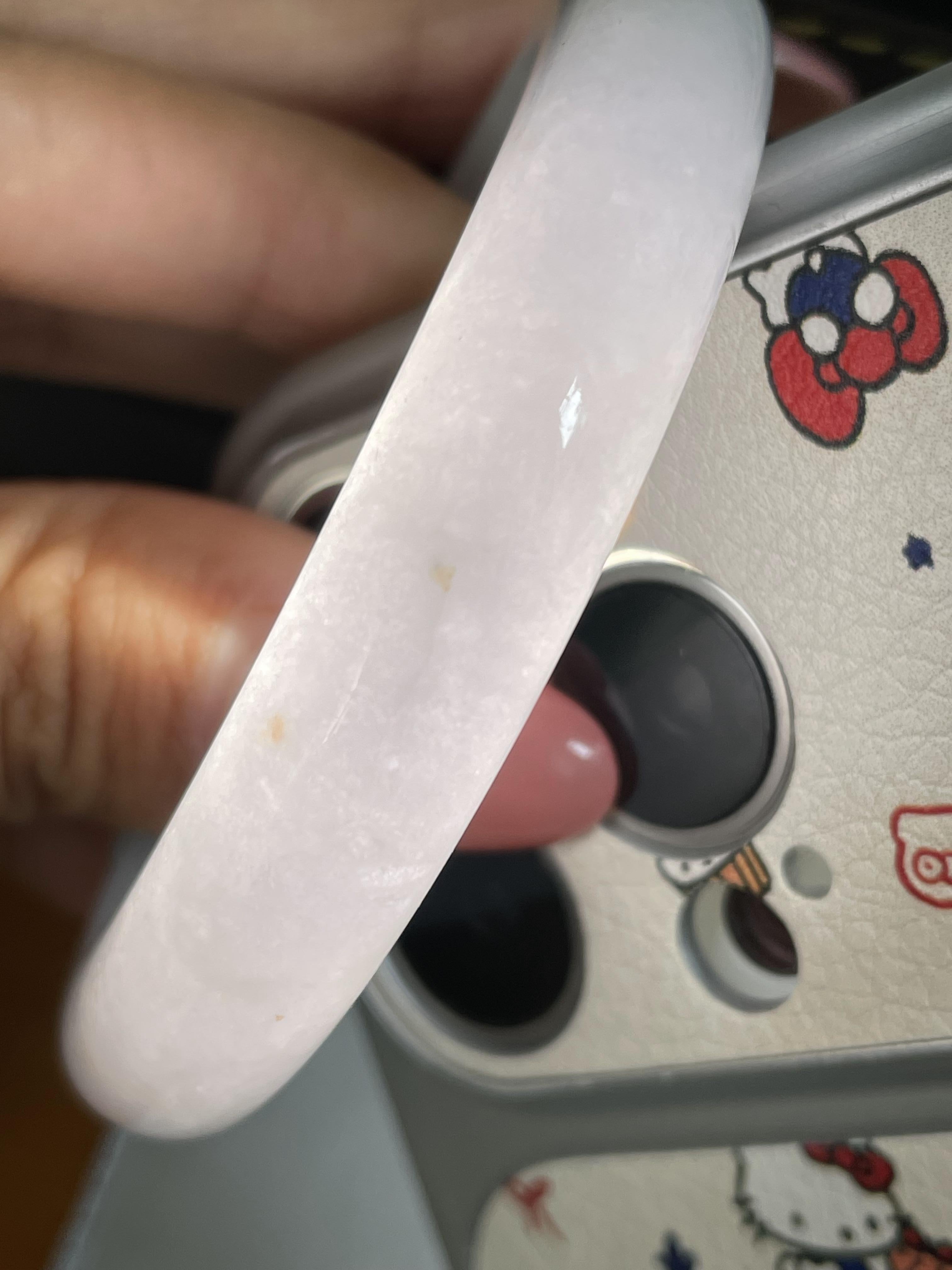 细糯种无色飘黄翡正圈平安镯54.4圈          天然缅甸A货翡翠（yc433711）