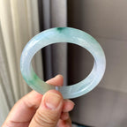 糯冰种飘花平安镯（52mm）（yc200613）