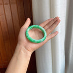糯冰满圈翠色翡翠平安镯（54mm）（yc400162）