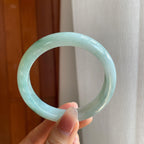 糯冰飘花翡翠平安镯（58mm)（yc313932）