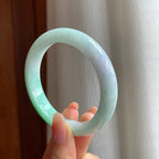 糯冰带色翡翠平安镯（58.3mm)（yc347293）