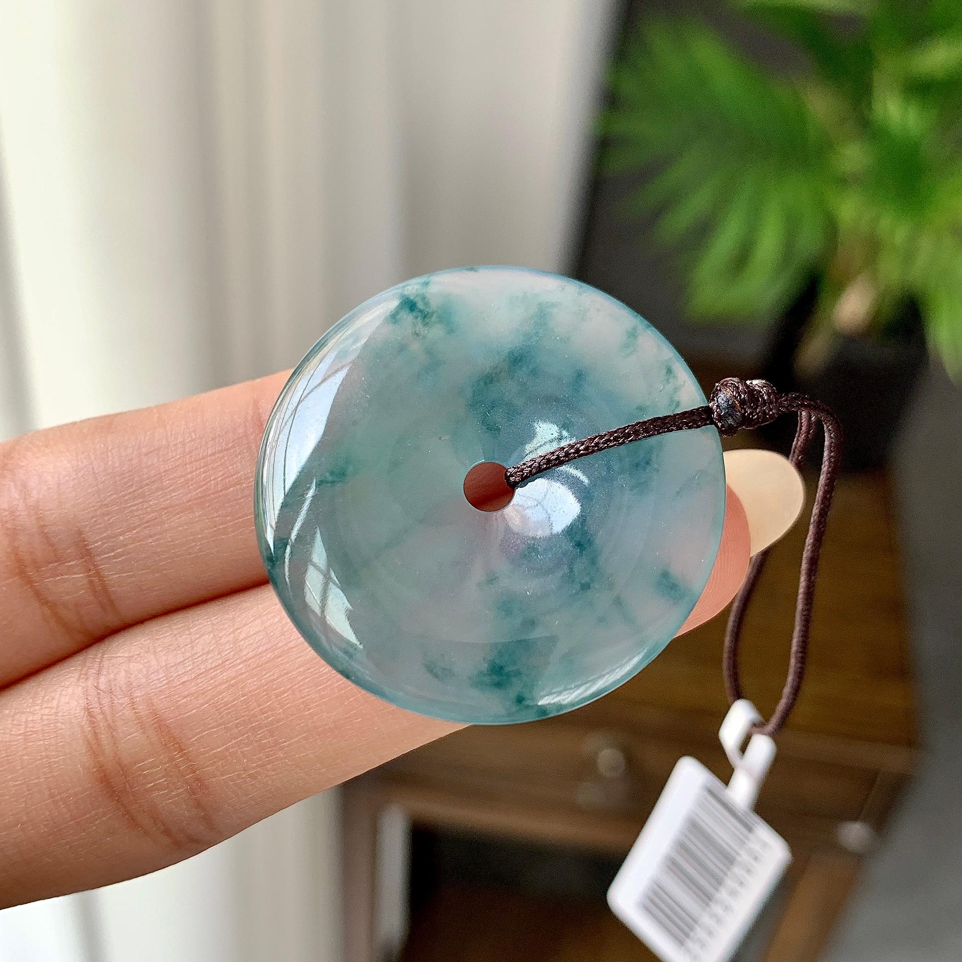 细糯种飘花平安扣吊坠（yc248132）