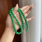 糯种满绿翡翠珠串项链（yc247168）