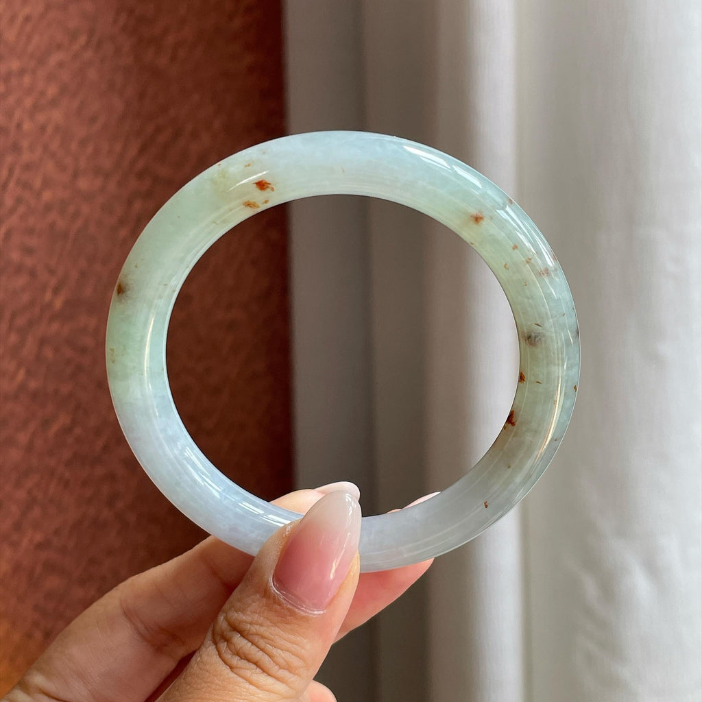 细糯冰黄翡特色圆条手镯 54圈（yc727954）