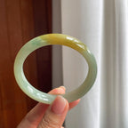 糯冰晴底黄翡翡翠平安镯（59mm）（yc377374）