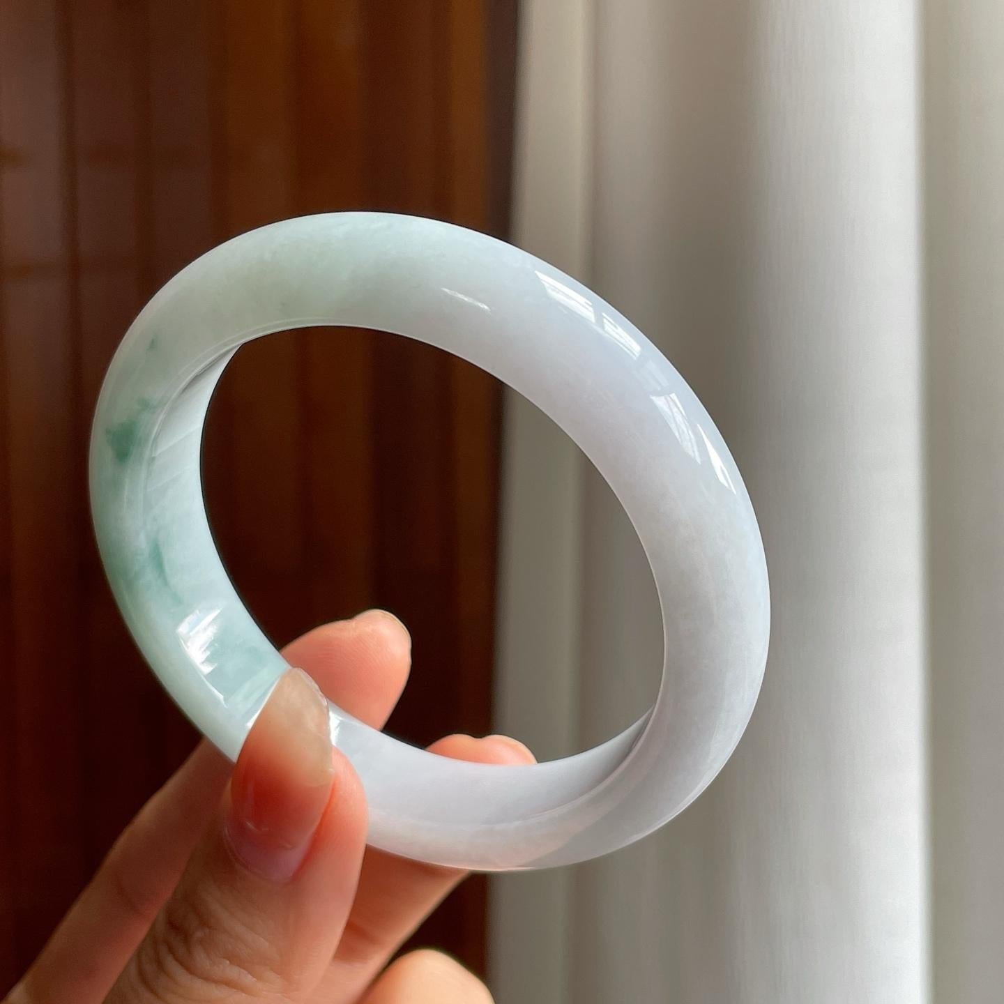 糯冰飘花翡翠平安镯（57.5mm）（yc333151）