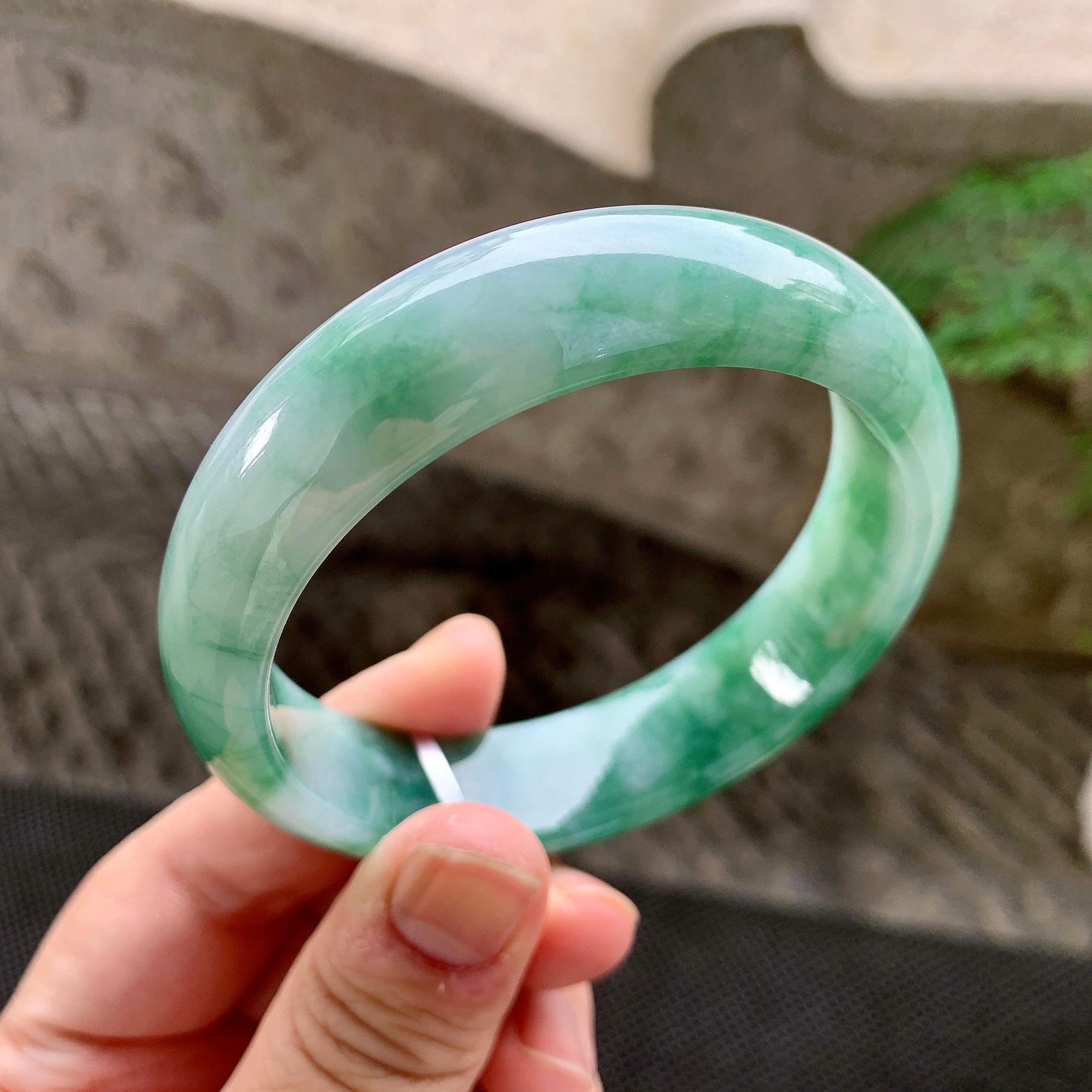 糯种飘花宽版轮胎手镯（58mm）（yc259757）