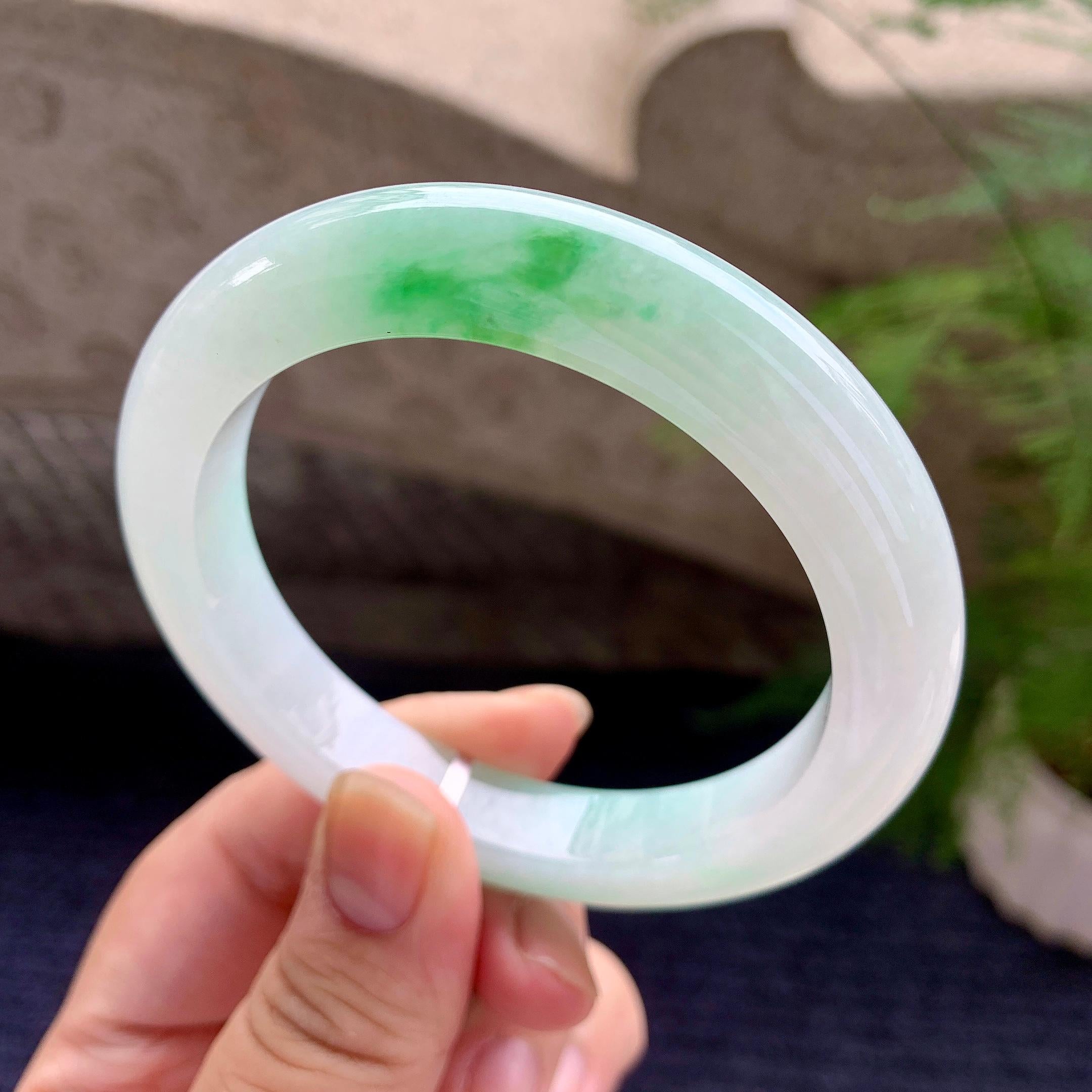 细糯种飘花平安镯（58mm）（yc206658）