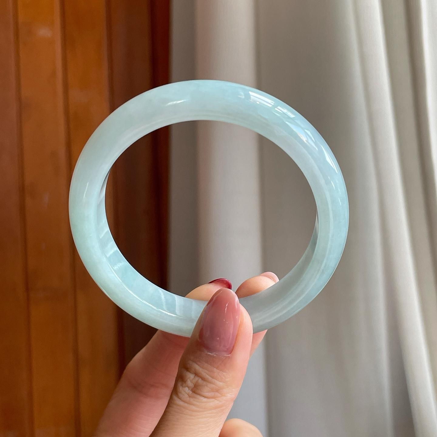 糯冰晴底翡翠平安镯（59.5mm）（yc302329）