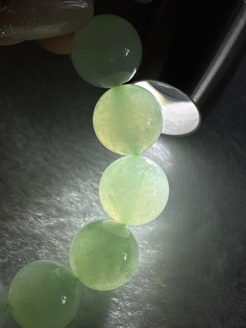 冰种晴底珠串手串 天然缅甸A货翡翠（yc537284）