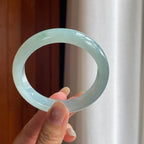 糯冰种淡底色翡翠平安镯(56.7mm)（yc423124）