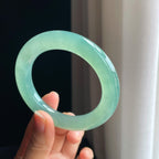 冰种蓝晴底翡翠圆条手镯（55.8mm)（yc348918）