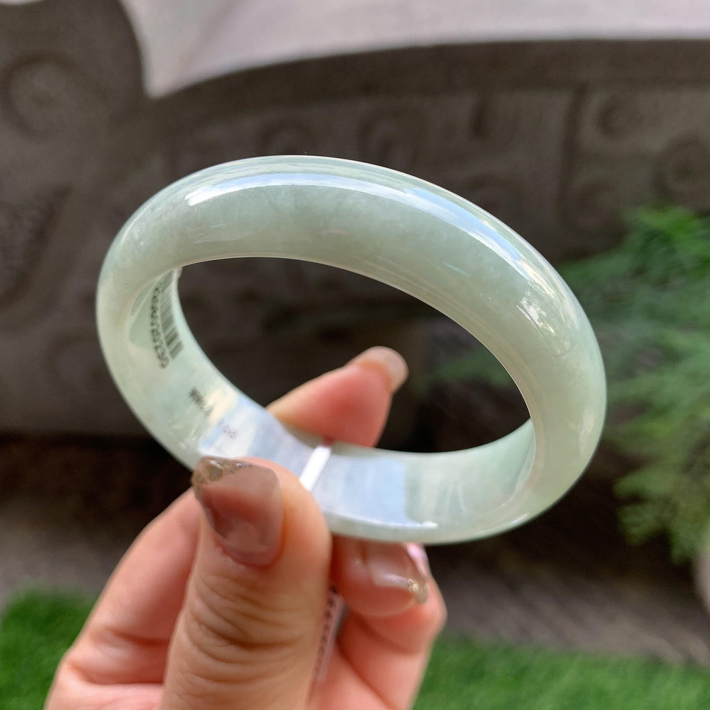 糯种淡晴底宽版贵妃手镯（53mm）（yc293320）