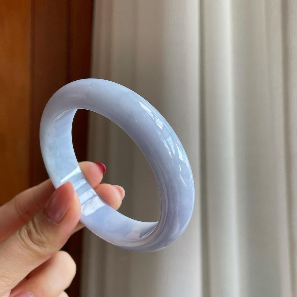 糯冰紫罗兰翡翠平安镯（55mm）（yc302148）