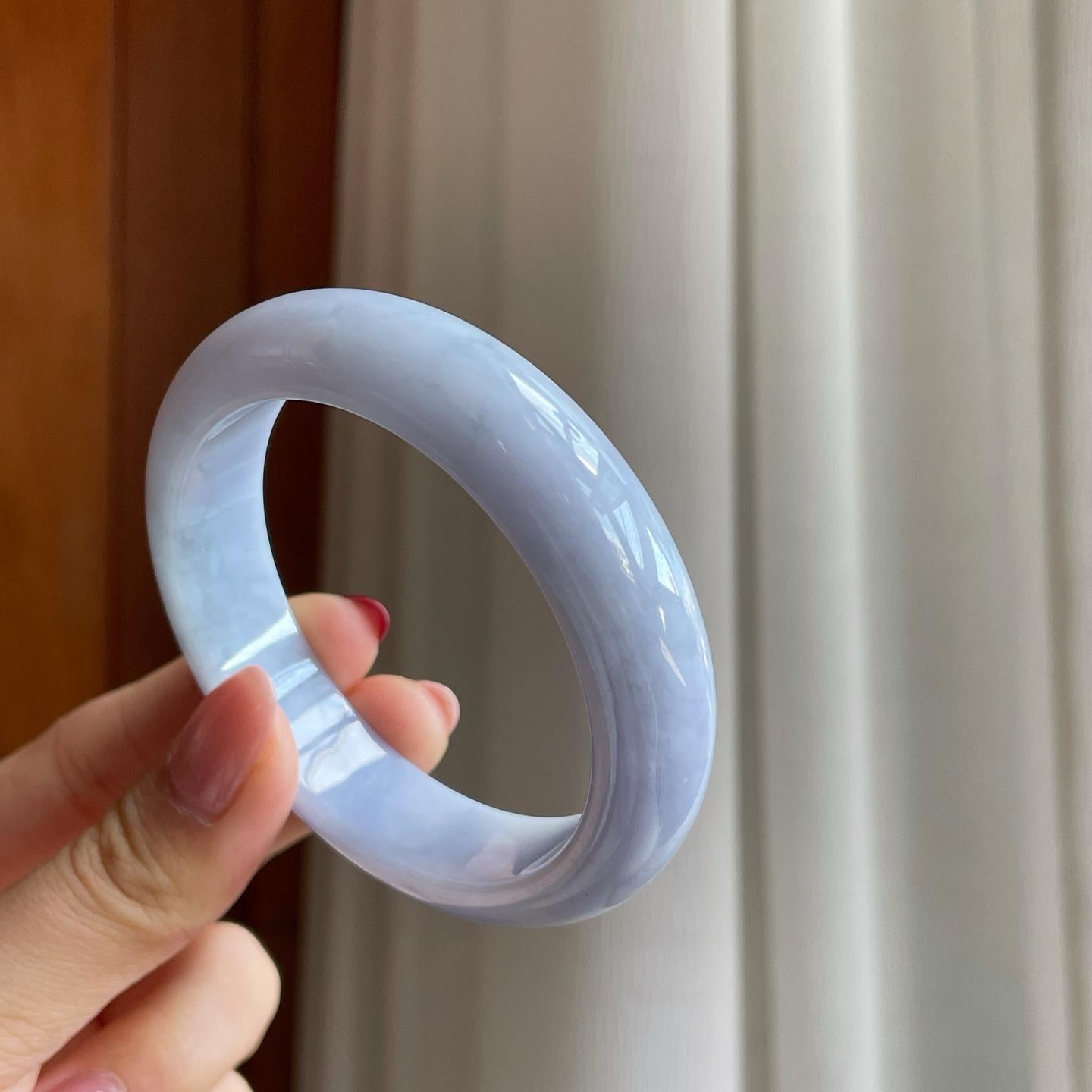糯冰紫罗兰翡翠平安镯（55mm）（yc302148）