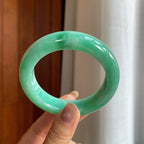 糯冰果绿翡翠平安镯（57.8mm）（yc415356）