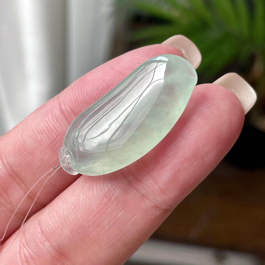 糯冰种淡晴水福瓜吊坠  天然缅甸A货翡翠（yc456995）