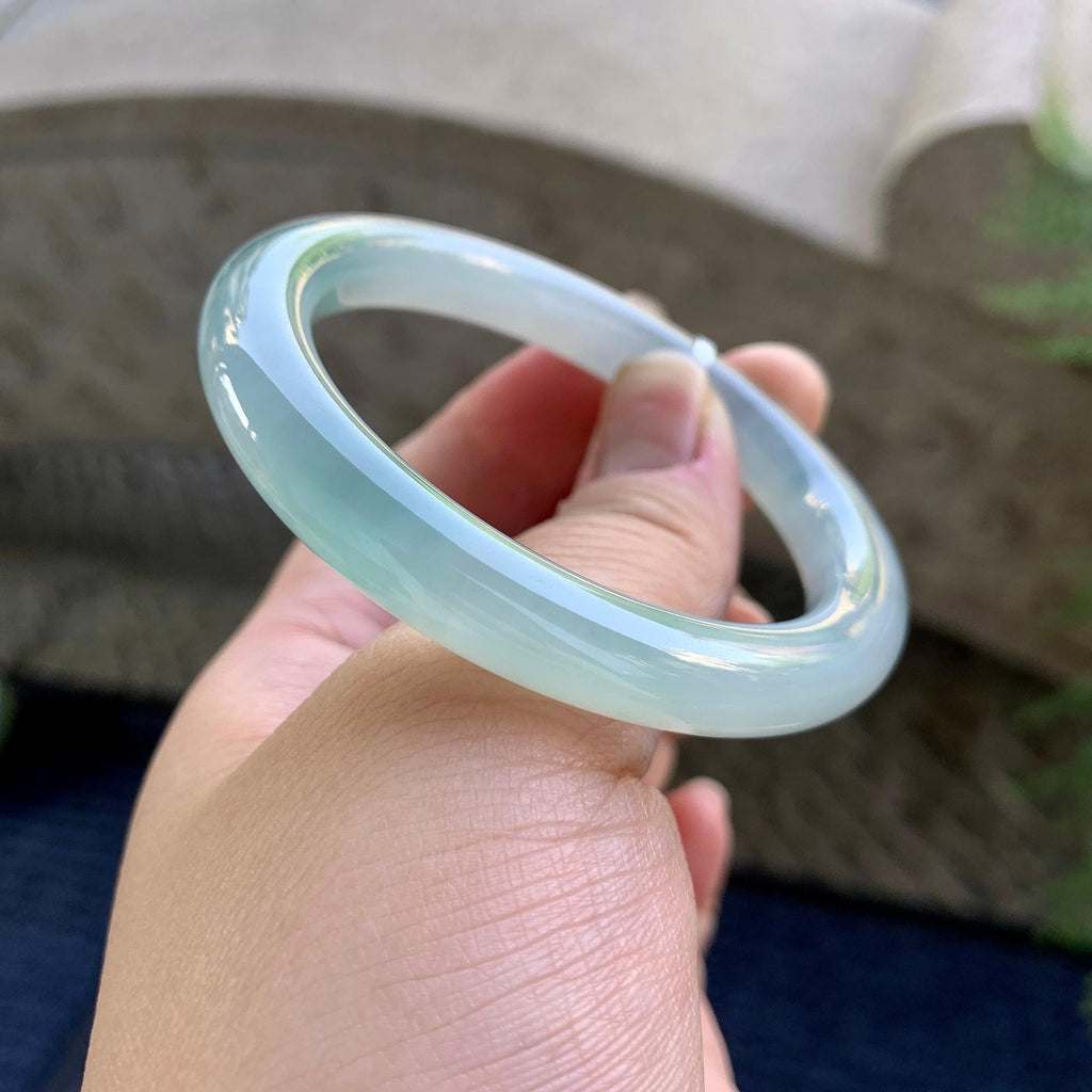 糯冰种晴水圆条手镯（51.8mm）（yc249375）