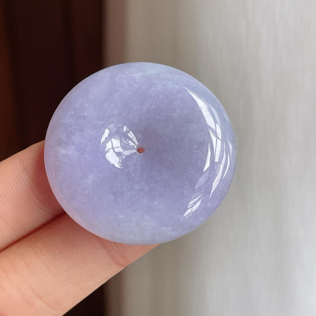 糯冰紫罗兰翡翠平安扣（yc248484）