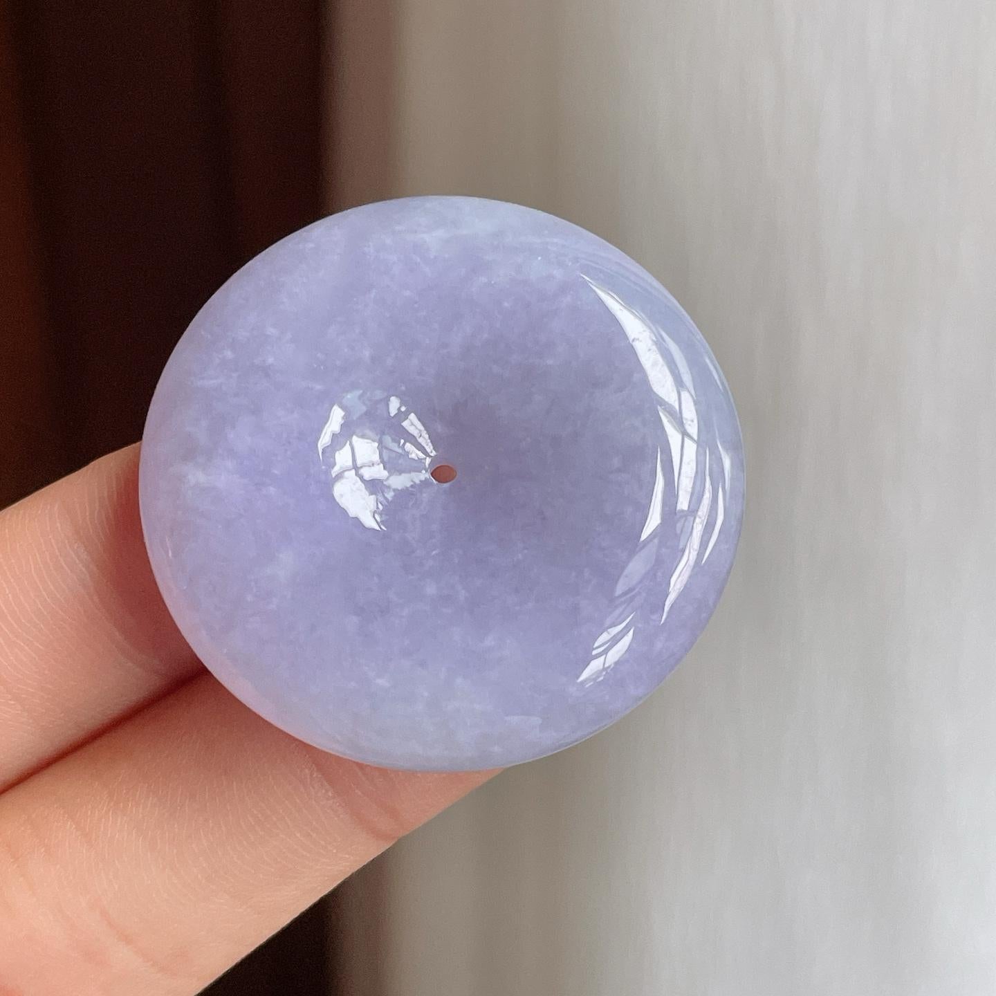 糯冰紫罗兰翡翠平安扣（yc248484）