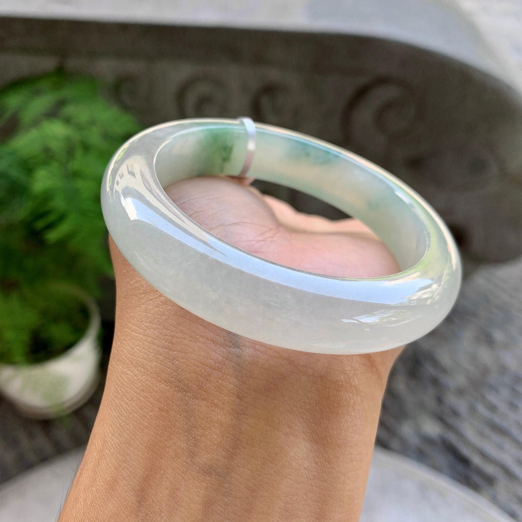 糯冰种飘花平安镯（57.1mm）（yc199554）