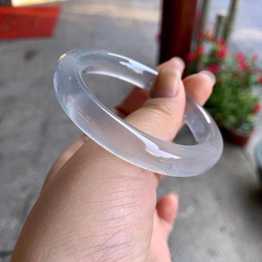 高冰种无色圆条手镯（53.6mm）（yc268982）