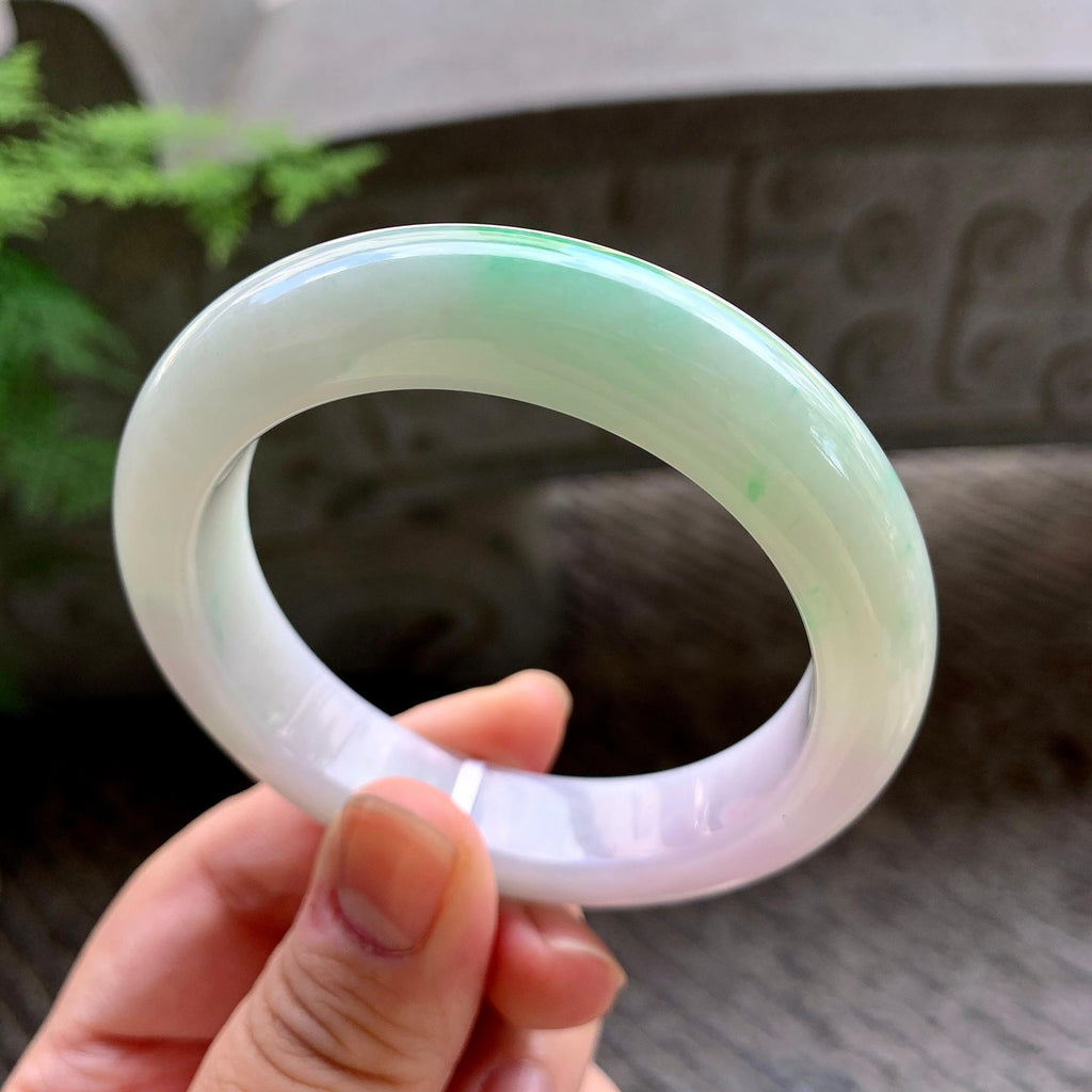 糯种飘绿平安镯（54.3mm）（yc202380）