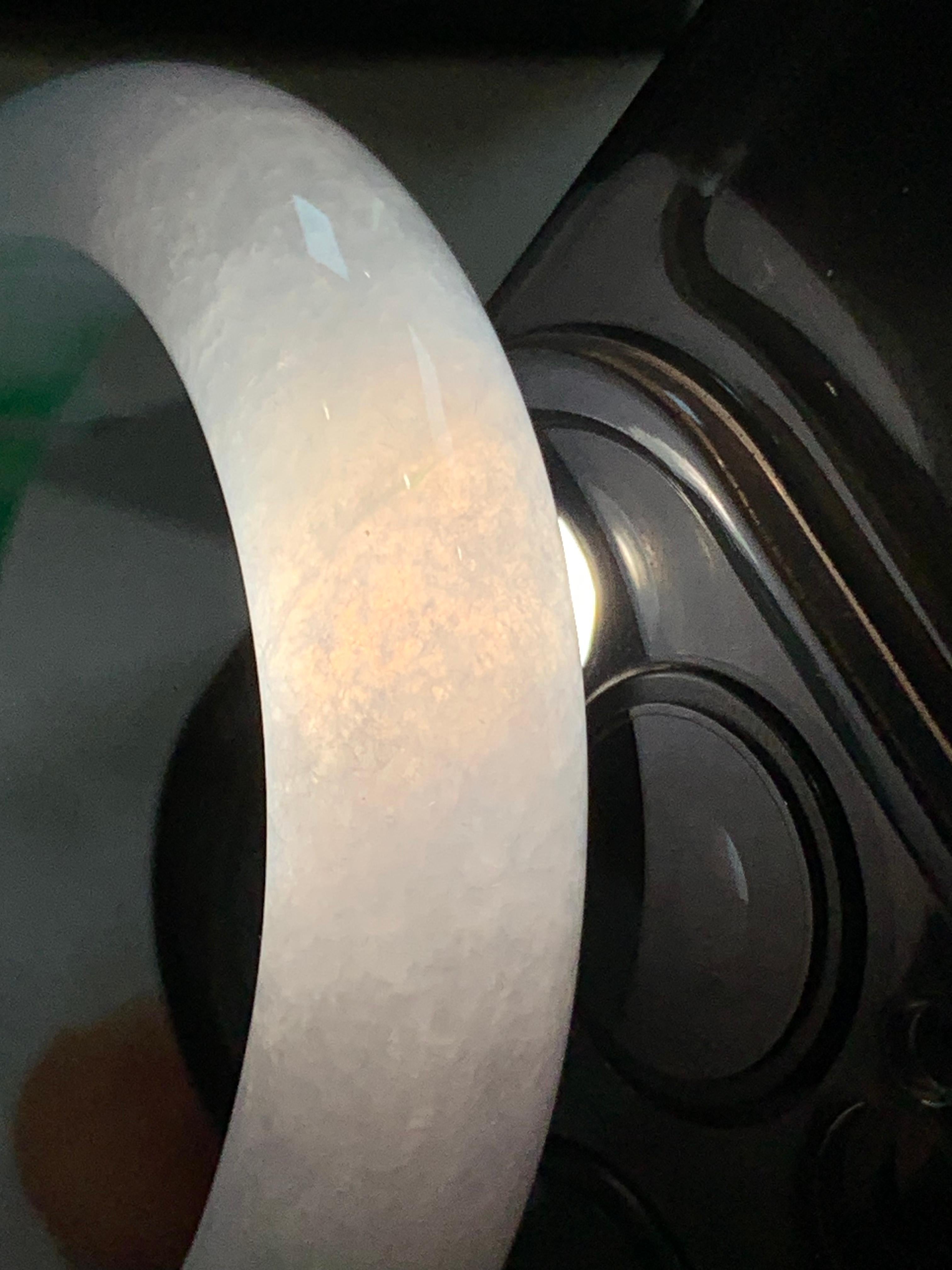 糯冰种白底青贵妃手镯（53.4mm）（yc305698）
