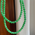 糯冰满绿翡翠珠串项链（yc251053）