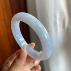 糯冰种紫罗兰翡翠平安镯（56mm）（yc220798）