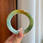 糯冰特色翡翠圆条手镯（53.4mm）（yc272832）