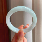 糯冰淡底色翡翠平安镯（59.7mm)（yc360236）