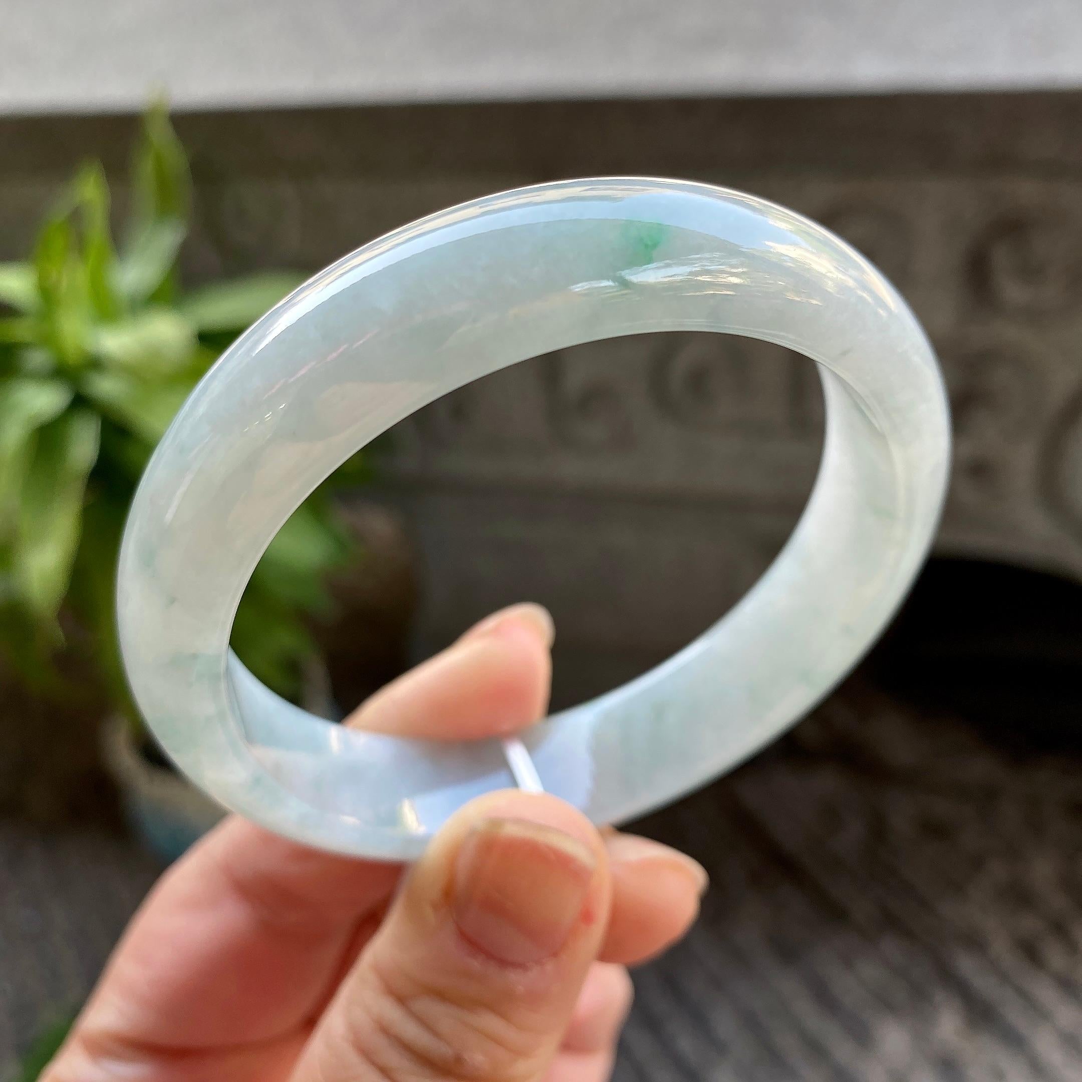 细糯种飘花平安镯（56.8mm）（yc311027）