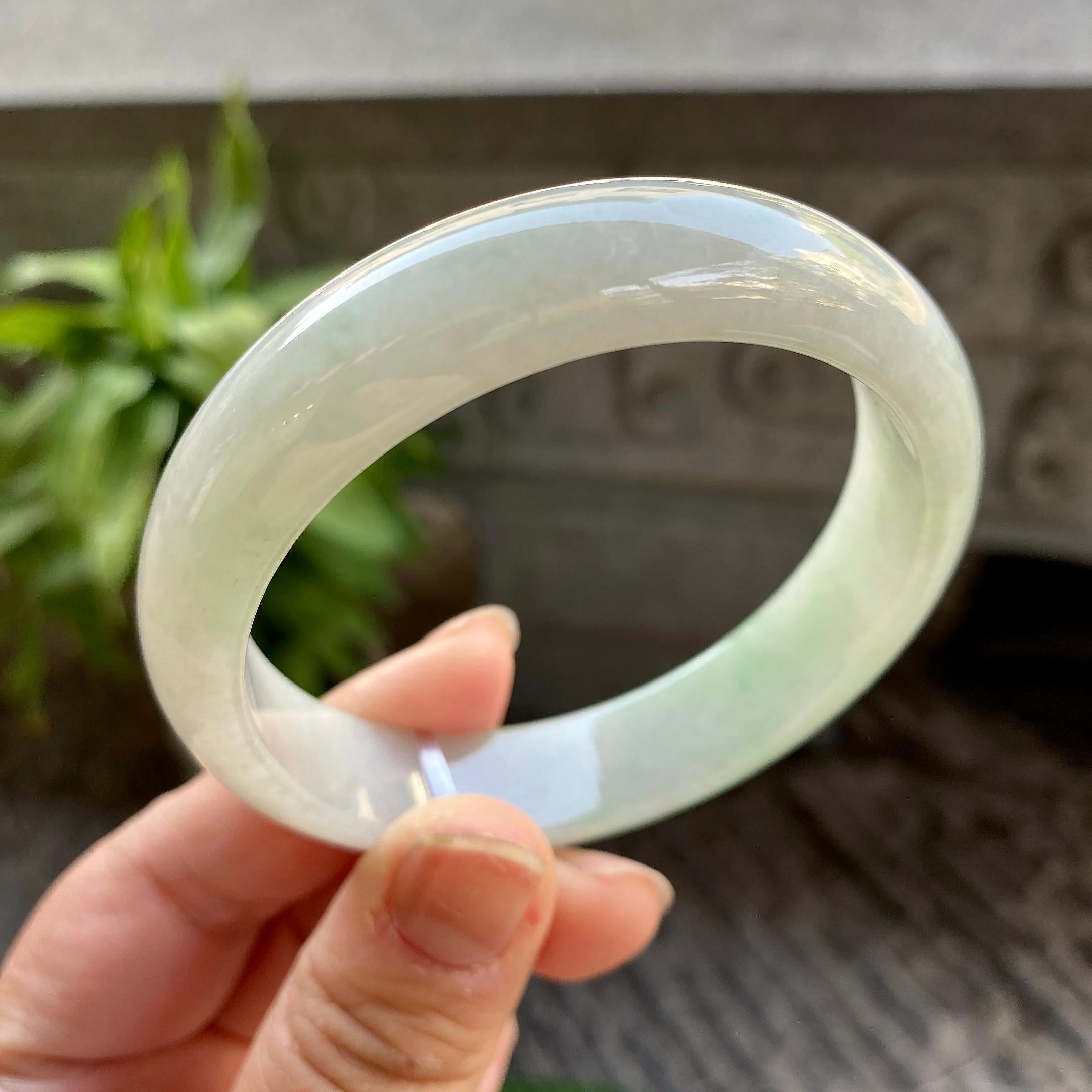 细糯种淡晴底平安镯（57.4mm）（yc311018）