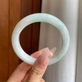 糯冰白底飘花翡翠平安镯（59.2mm）（yc283263）