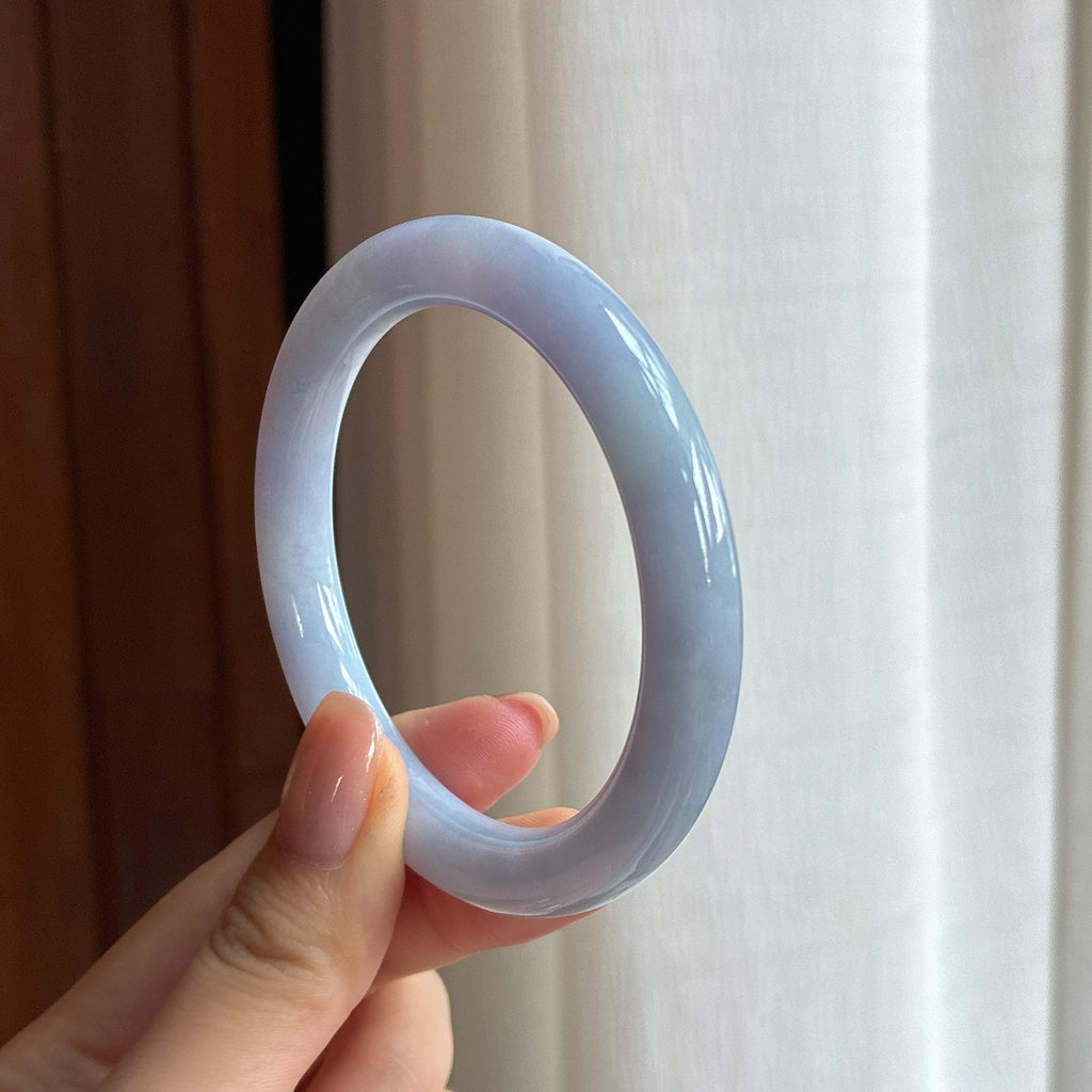 糯冰紫罗兰翡翠圆条手镯（54.4mm)（yc424337）
